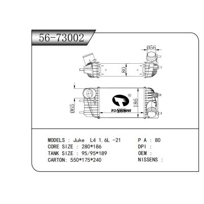 適用于 日產(chǎn) Juke L4 1.6L -21 中冷器