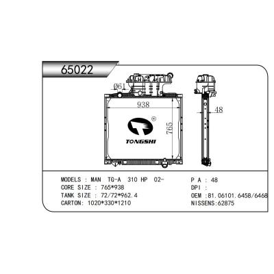 適用于 MAN TG-A 310 HP 02- 散熱器