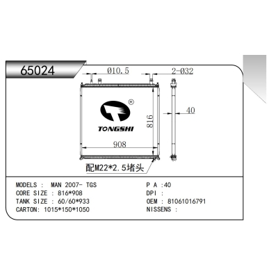 適用于 曼 2007- TGS 散熱器