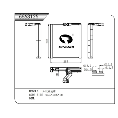 適用于 18-比亞迪唐   蒸發(fā)器