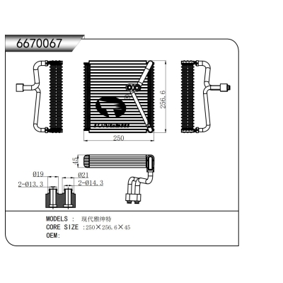 適用于  現(xiàn)代雅紳特  蒸發(fā)器